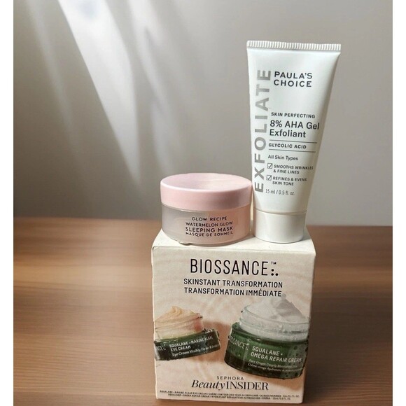 Biossance Glow Recipe Paula's Choice NEW Barrier AHA Exfoliate Under-Eye 4x Mini - Picture 1 of 3